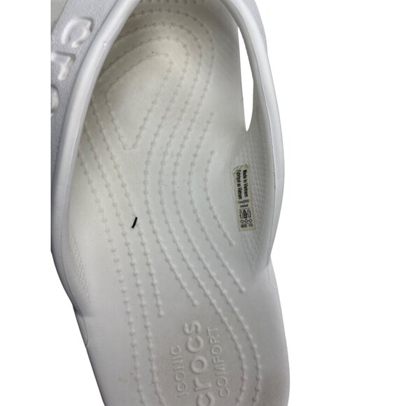 Crocs White Flip Flops Comfortable Lightweight Unisex Size W8 M6 Water-Friendly - Picture 2 of 3